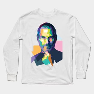 Steve Jobs in WPAP V1 Long Sleeve T-Shirt